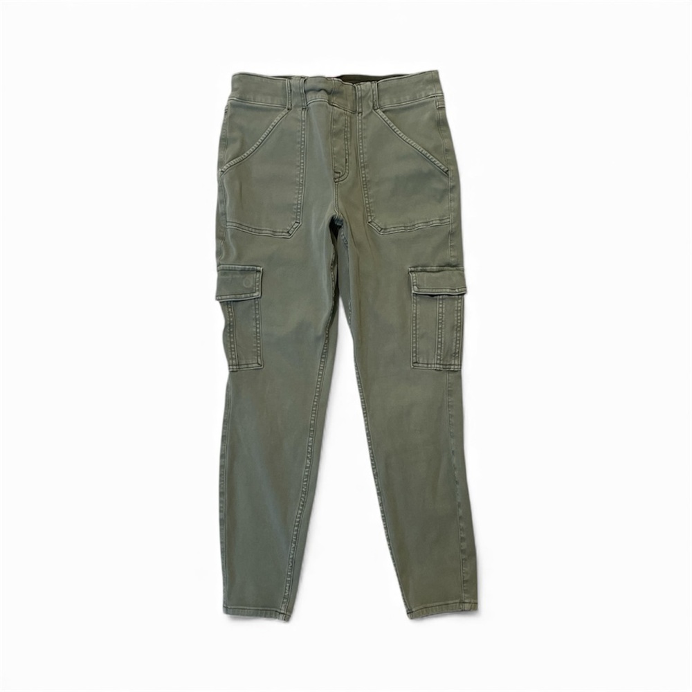 SPANX Slimming Stretch Twill Ankle Cargo Pull On Pants in Sage Green